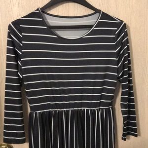 Plus Striped Maxi Dress with Pockets